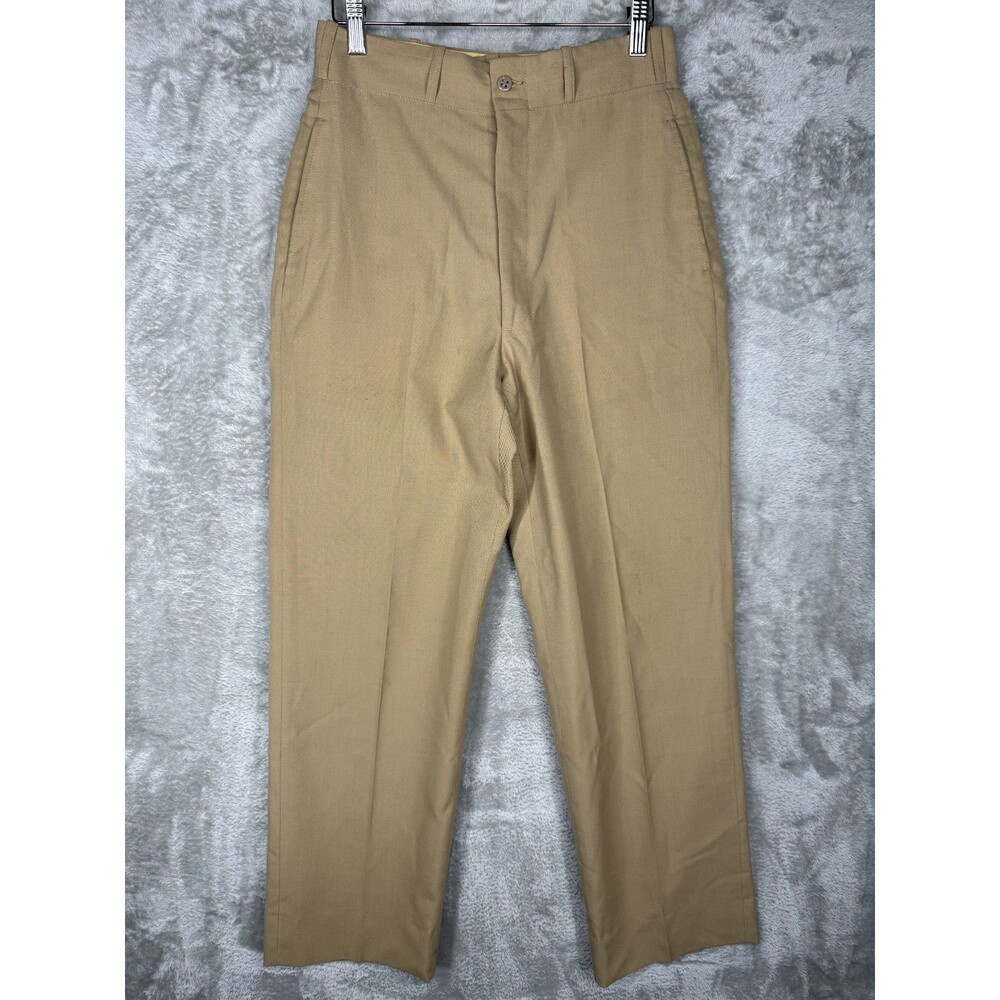 Vtg 60s US Navy Chino Pants Mens 27x29 Khaki Tan Naval Academy 1969 Midshipmen